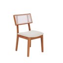 Ver mais imagens de Kit 4 Cadeiras de Jantar Madeira Maciça Rattan Natural Estofadas Siena Espresso Móveis