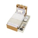 Ver imagem 4 de Cama de Solteiro 2 Gavetas e Cabeceira Nicho com LED 100% MDF Aurora Yescasa Marrom/Carvalho Hanover/Argila