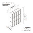 Ver imagem 4 de Armário Guarda Volume Locker Roupeiro 12 Portas Aço GRP 504/12 