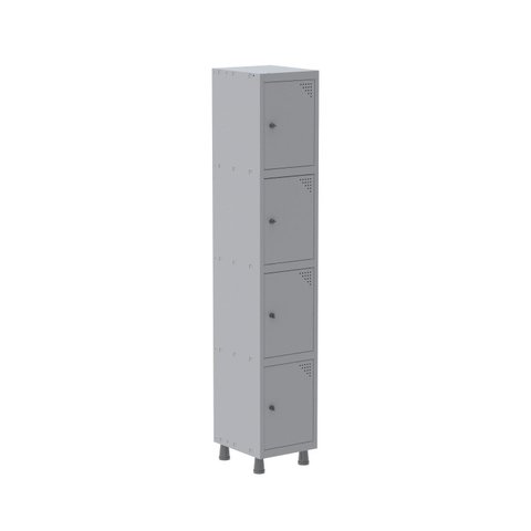 Armário Roupeiro 4 Portas Aço Grp 501/4 Cinza