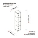 Ver imagem 4 de Armário Roupeiro 4 Portas Aço GRP 501/4