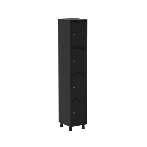 Armario Roupeiro 4 Portas Aço Grp 501/4 Preto