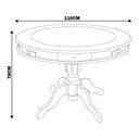 Ver imagem 4 de Mesa de Jogos Carteado 4 Lugares Bellagio com Gavetas e Tampo Reversível Base Estrela com Tecido Nog