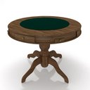 Ver mais imagens de Mesa de Jogos Carteado 4 Lugares Bellagio com Gavetas e Tampo Reversível Base Estrela com Tecido Nog