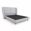 Ver imagem 3 de Cama Japonesa Casal Haru com Cabeceira Madeira Linho Cinza Claro Sallar Home