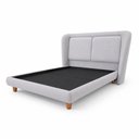 Ver imagem 4 de Cama Japonesa Casal Haru com Cabeceira Madeira Linho Cinza Claro Sallar Home