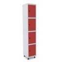 Ver imagem 1 de Armário Guarda Volume Locker Roupeiro 4 Portas Aço Grp 501/5 Vermelho