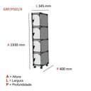 Ver imagem 3 de Armário Guarda Volume Locker Roupeiro 4 Portas Aço Grp 501/5 Vermelho