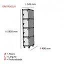 Ver imagem 3 de Armário Guarda Volume Locker Roupeiro 4 Portas Aço GRP 501/5