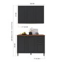 Ver imagem 2 de Armário de Cozinha Modulada Compacta Fidelitá Nara 100% MDF 2 Peças 120cm 6 Portas 2 Gavetas com