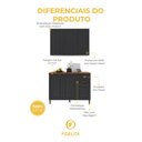 Ver imagem 5 de Armário de Cozinha Modulada Compacta Fidelitá Nara 100% MDF 2 Peças 120cm 6 Portas 2 Gavetas com