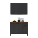 Ver imagem 1 de Armário de Cozinha Modulada Compacta Fidelitá Nara 100% MDF 2 Peças 120cm 6 Portas 2 Gavetas com