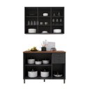 Ver imagem 4 de Armário de Cozinha Modulada Compacta Fidelitá Nara 100% MDF 2 Peças 120cm 6 Portas 2 Gavetas com