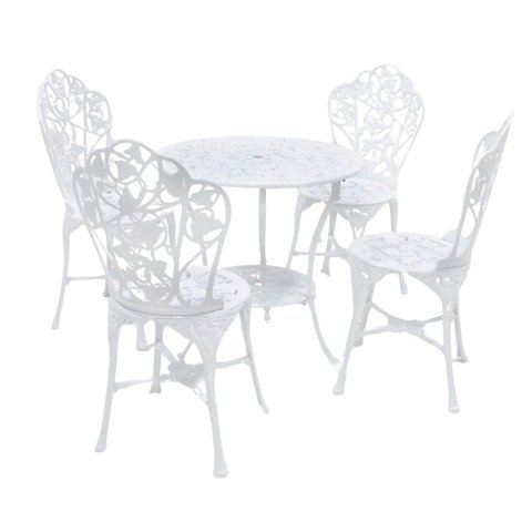 Conjunto de Mesa Hera Cadeiras Aluminio Fundido Cozinha Jardim Varanda