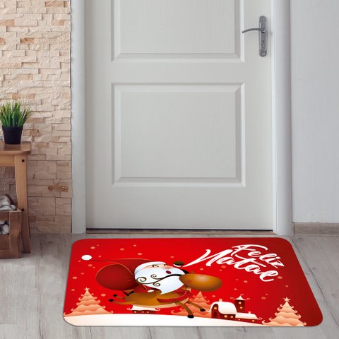 Natal - Tapete Entrada de Porta Capacho Emborrachado Moderno