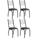 Ver imagem 1 de Kit 4 Cadeiras Aço Carbono Tubular Metálica Acabamento D-25 Luana Preto/mosaico Silver