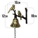 Ver imagem 2 de Sineta Artesanal Com Passarinhos Dourados Fundidos em Bronze e Estanho Libertas Rosas Artesanato Sin