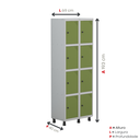 Ver imagem 5 de Armário Guarda Volume Locker Roupeiro 8 Portas Aço Grp 502/8 Cinza/Azul Del Rey