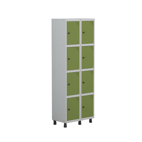 Armário Guarda Volume Locker Roupeiro 8 Portas Aço Grp 502/8 Cinza/Azul Del Rey