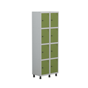 Ver imagem 1 de Armário Guarda Volume Locker Roupeiro 8 Portas Aço Grp 502/8 Cinza/Azul Del Rey