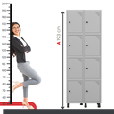 Ver imagem 6 de Armário Guarda Volume Locker Roupeiro 8 Portas Aço Grp 502/8 Cinza