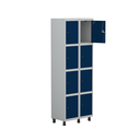 Ver imagem 3 de Armário Guarda Volume Locker Roupeiro 8 Portas Aço Grp 502/8 Azul