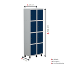 Ver imagem 5 de Armário Guarda Volume Locker Roupeiro 8 Portas Aço Grp 502/8 Azul
