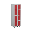 Ver imagem 1 de Armário Guarda Volume Locker Roupeiro 8 Portas Aço Grp 502/8 Vermelho