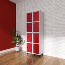 Ver imagem 4 de Armário Guarda Volume Locker Roupeiro 8 Portas Aço Grp 502/8 Vermelho
