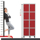 Ver imagem 6 de Armário Guarda Volume Locker Roupeiro 8 Portas Aço Grp 502/8 Vermelho