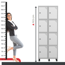 Ver imagem 6 de Armário Guarda Volume Locker Roupeiro 8 Portas Aço Grp 502/8 Branco/Cinza