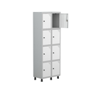 Ver imagem 3 de Armário Guarda Volume Locker Roupeiro 8 Portas Aço Grp 502/8 Branco/Cinza