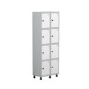 Ver imagem 1 de Armário Guarda Volume Locker Roupeiro 8 Portas Aço Grp 502/8 Branco/Cinza