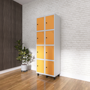 Ver imagem 4 de Armário Guarda Volume Locker Roupeiro 8 Portas Aço Grp 502/8 Laranja