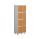 Ver imagem 1 de Armário Guarda Volume Locker Roupeiro 8 Portas Aço Grp 502/8 Laranja