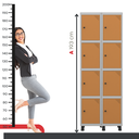 Ver imagem 6 de Armário Guarda Volume Locker Roupeiro 8 Portas Aço Grp 502/8 Laranja