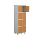 Ver imagem 3 de Armário Guarda Volume Locker Roupeiro 8 Portas Aço Grp 502/8 Laranja