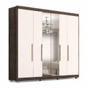 Ver imagem 5 de Guarda Roupa Casal Valencia 6 Pts 6gav C/ Esp com Pés Chocolate/off White
