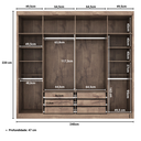 Ver imagem 3 de Guarda Roupa Casal Valencia 6 Pts 6gav C/ Esp com Pés Chocolate/off White