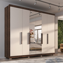 Ver imagem 1 de Guarda Roupa Casal Valencia 6 Pts 6gav C/ Esp com Pés Chocolate/off White