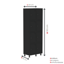 Ver imagem 5 de Armário Locker Roupeiro 8 Portas Aço Grp 502/8 Preto