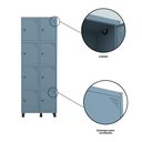 Ver mais imagens de Armário Locker Roupeiro 8 Portas Aço GRP 502/8