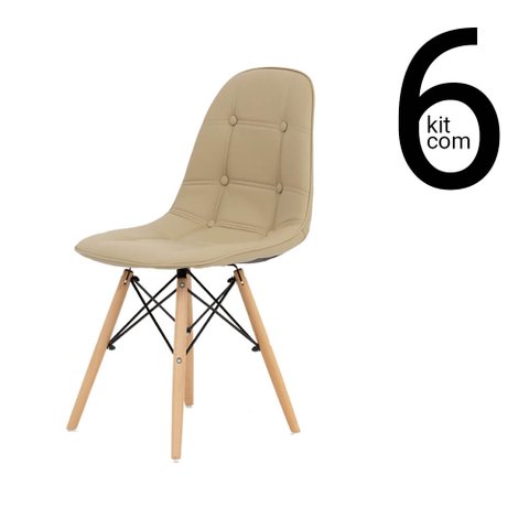 Kit 6 Cadeiras Eames Dsw Botonê - Fendi