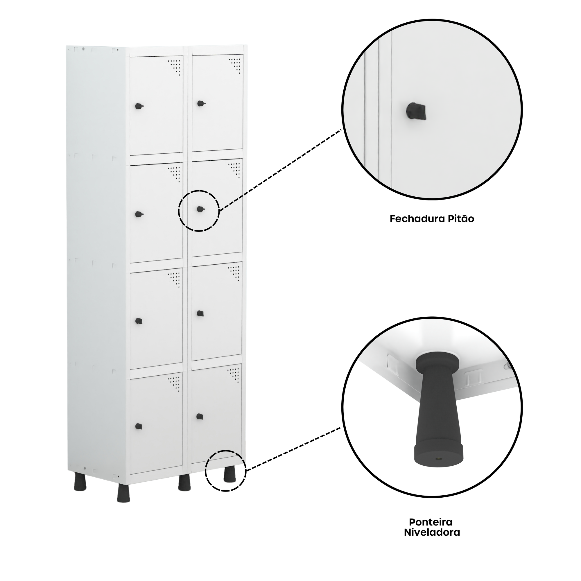 Armário Locker Roupeiro 8 Portas Aço GRP 502/8 - 7