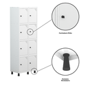 Ver imagem 7 de Armário Locker Roupeiro 8 Portas Aço GRP 502/8