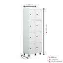 Ver imagem 5 de Armário Locker Roupeiro 8 Portas Aço Grp 502/8 Branco