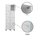 Ver mais imagens de Armário Locker Roupeiro 8 Portas Aço Grp 502/8 Branco