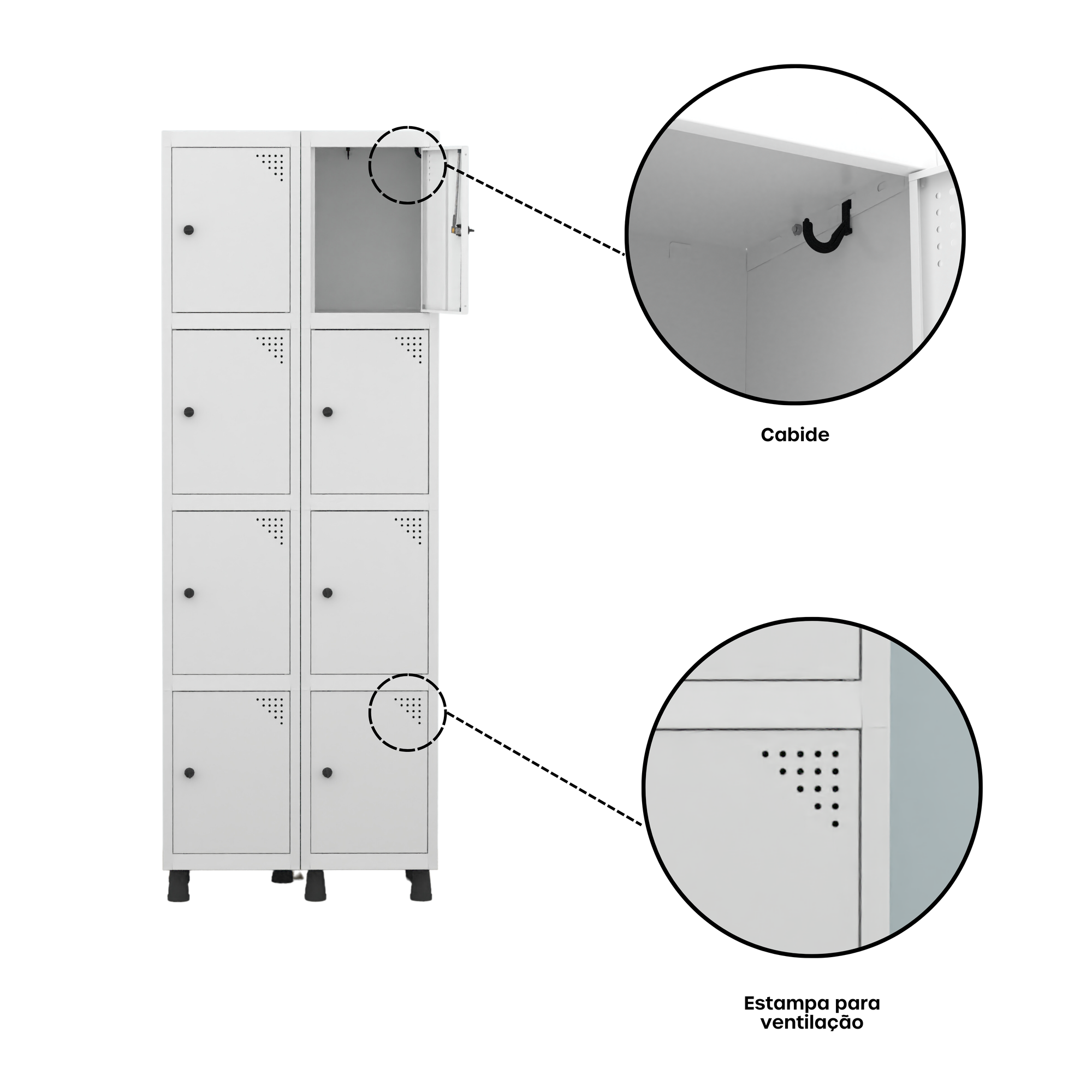 Armário Locker Roupeiro 8 Portas Aço GRP 502/8 - 8