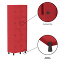Ver imagem 7 de Armário Guarda Volume Locker Roupeiro 8 Portas Aço Grp 502/8 Cinza/Azul Del Rey