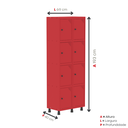 Ver imagem 5 de Armário Guarda Volume Locker Roupeiro 8 Portas Aço Grp 502/8 Cinza/Azul Del Rey